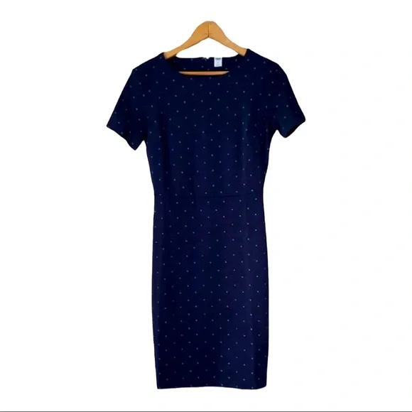 Old Navy | Dresses | Navy Polka Dot Fitted Pencil Dress Euc Xs Career  Business Dress | Poshmark